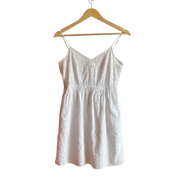 Madewell White Eyelet Cotton Mini Dress Size 4 - Picture 2 of 13